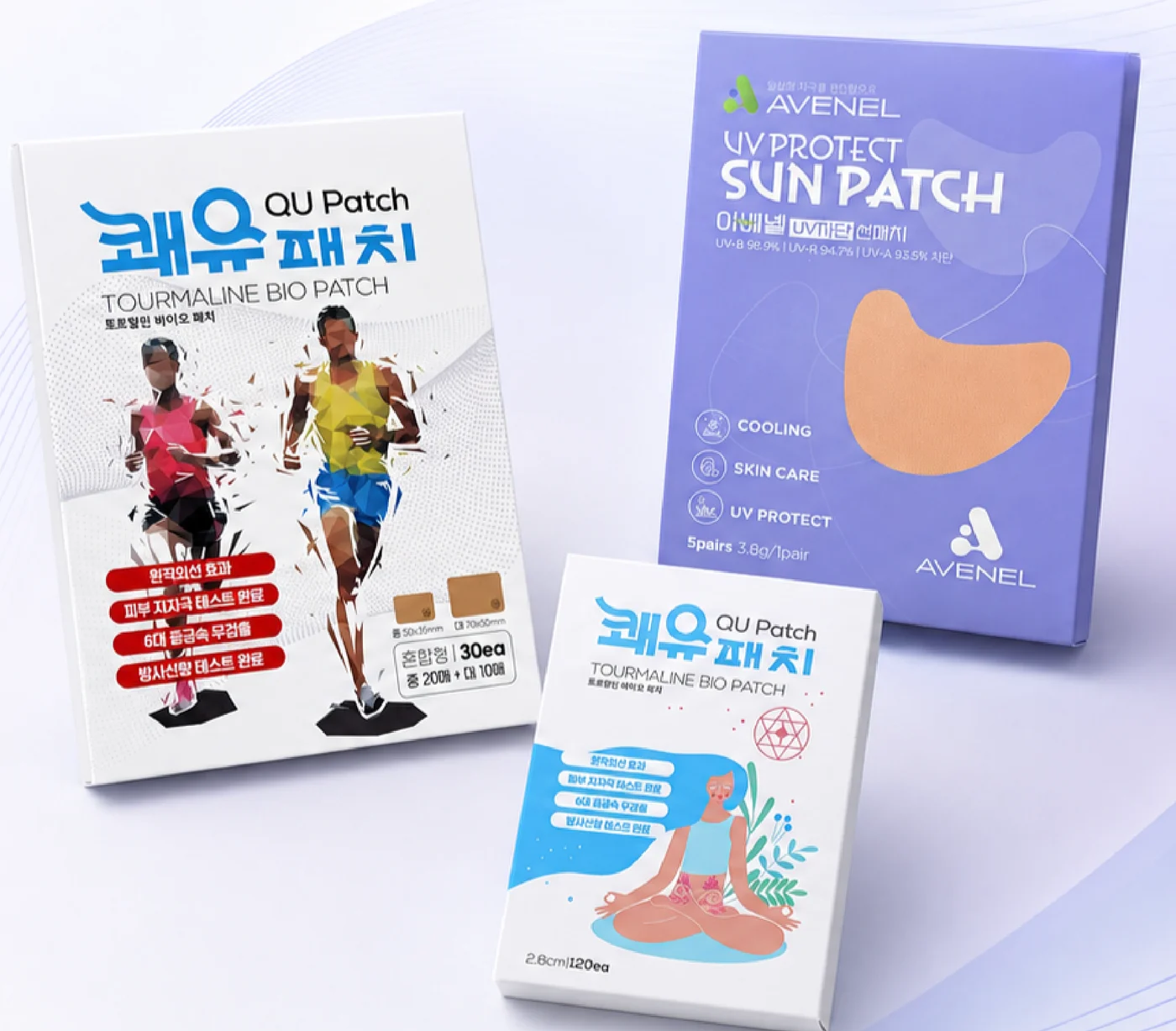 QU Patch and AVENEL Sun Patch product packages